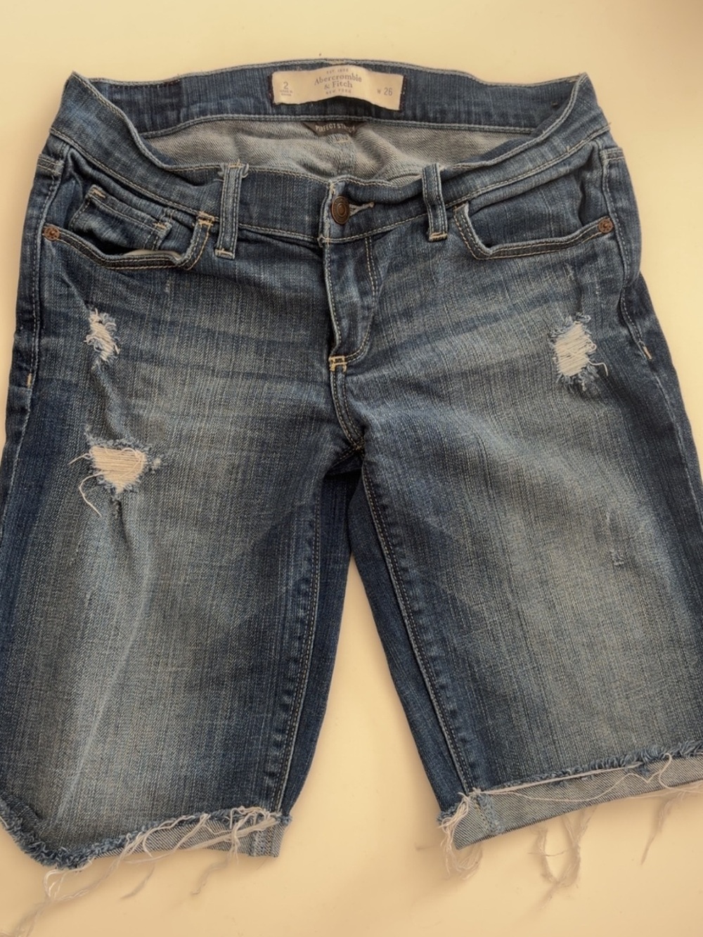 Distressed Blue Denim Women’s Shorts